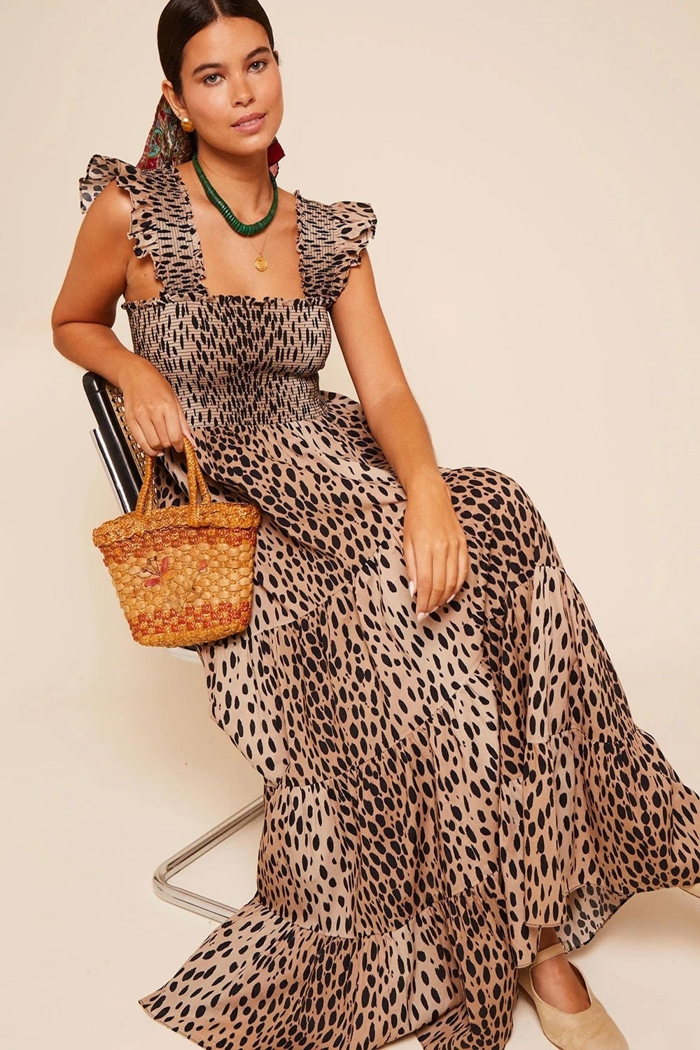 Kendall Dress in Antelope Spot Black