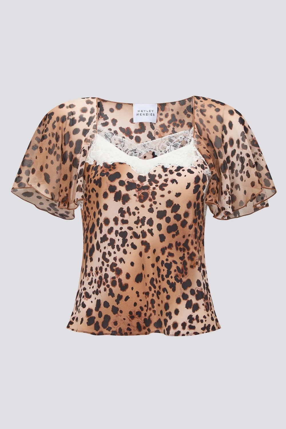 Golborne Flutter Sleeve Top in Leopard