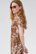 Golborne Flutter Sleeve Top in Leopard