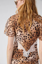 Golborne Flutter Sleeve Top in Leopard