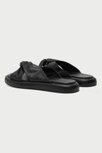Mascha Leather Slide Sandals in Black