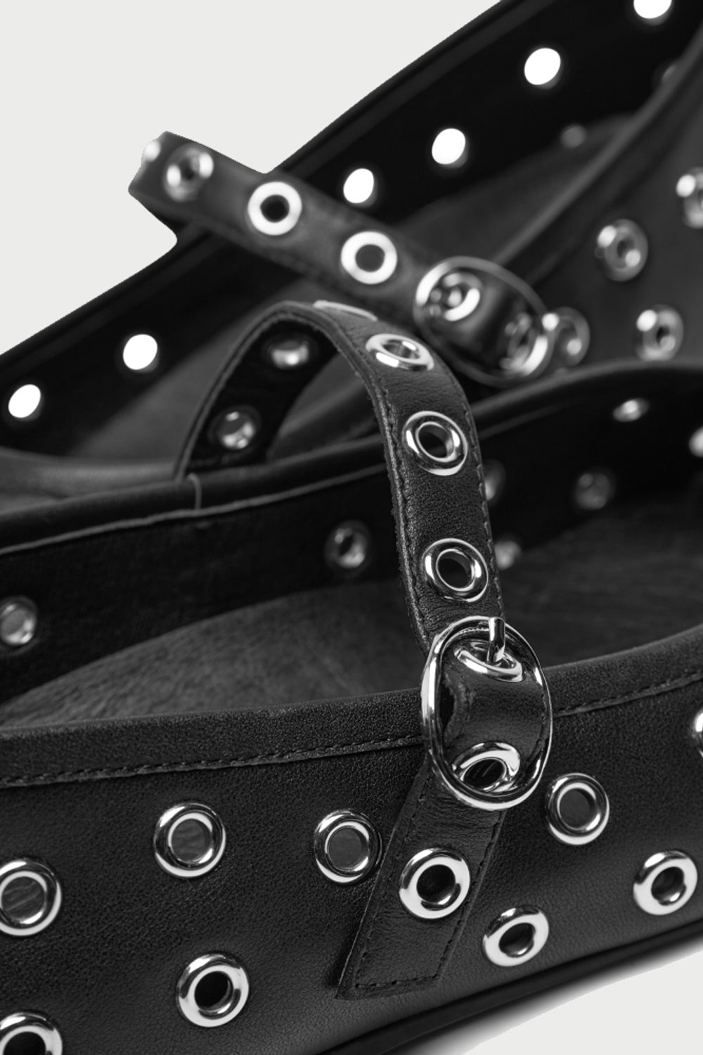 Cristel Eyelet Leather Mary Jane Pump in Black