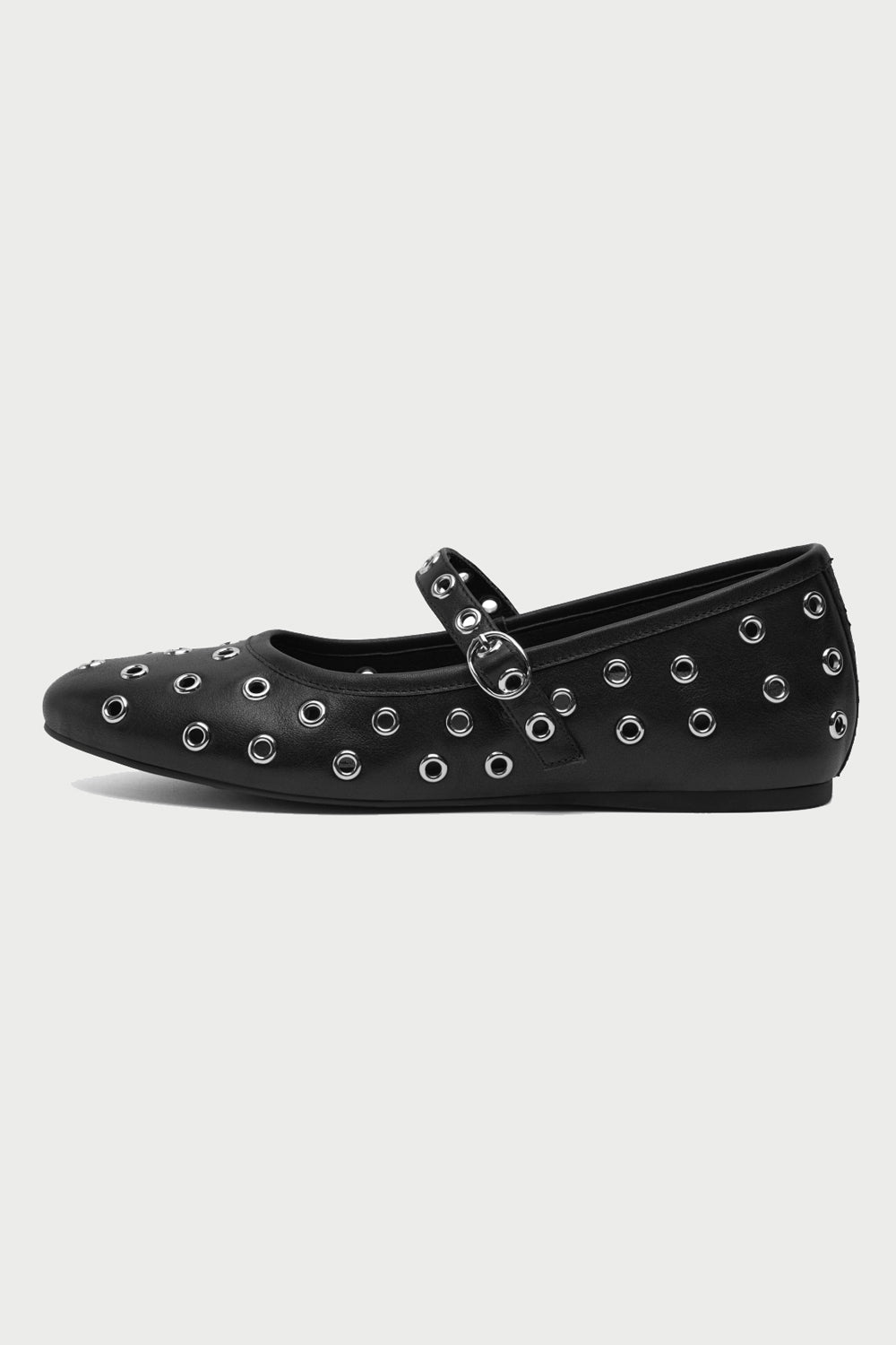 Cristel Eyelet Leather Mary Jane Pump in Black