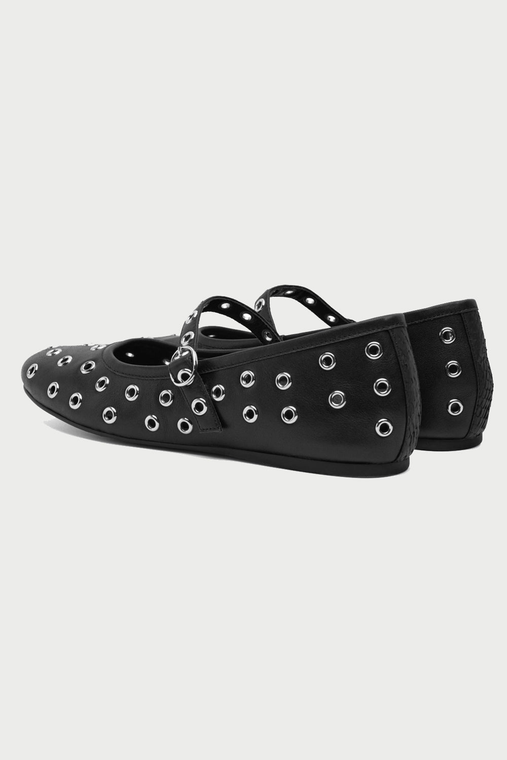 Cristel Eyelet Leather Mary Jane Pump in Black