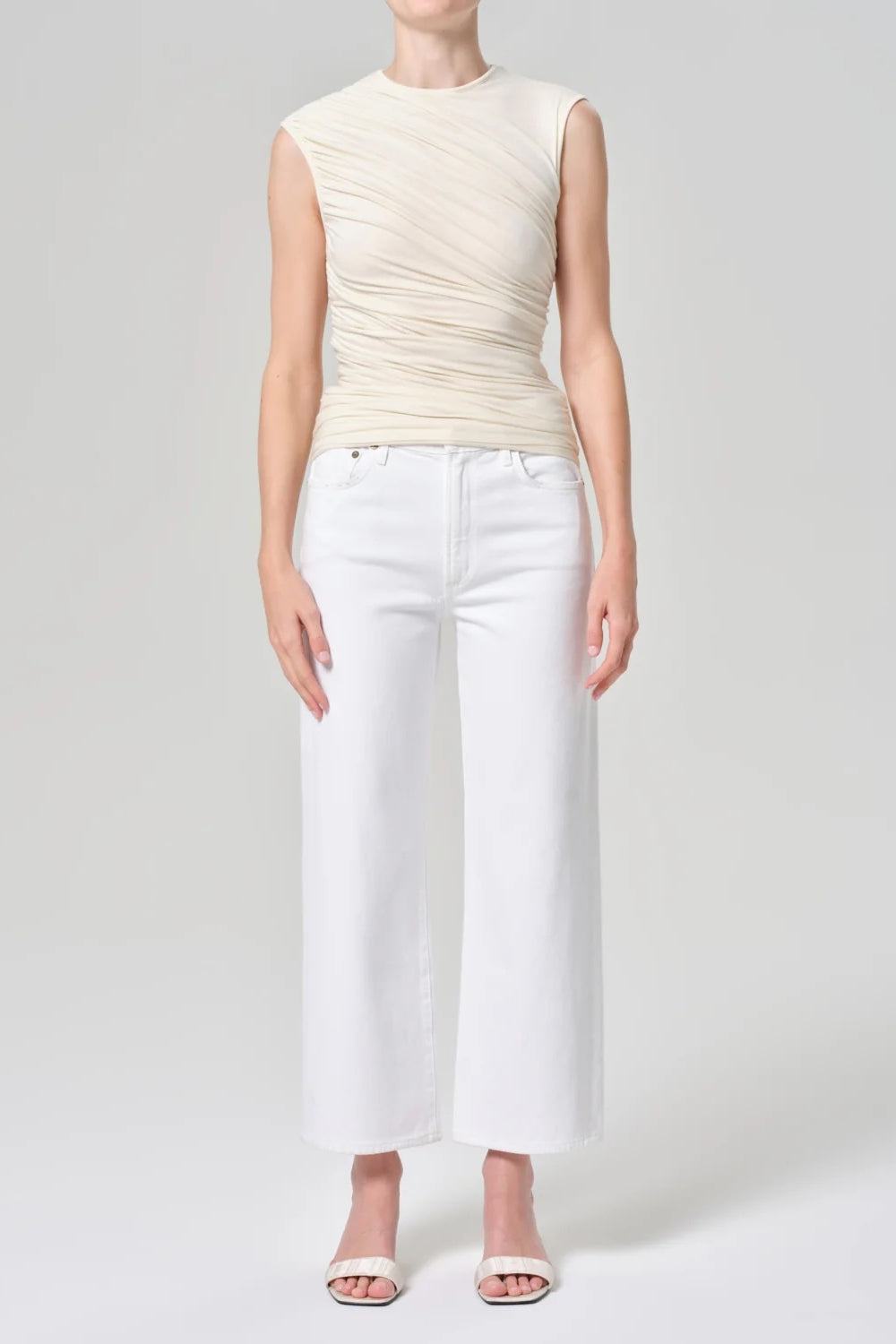Harper Mid Rise Relaxed Straight Leg Jean in Sour Cream