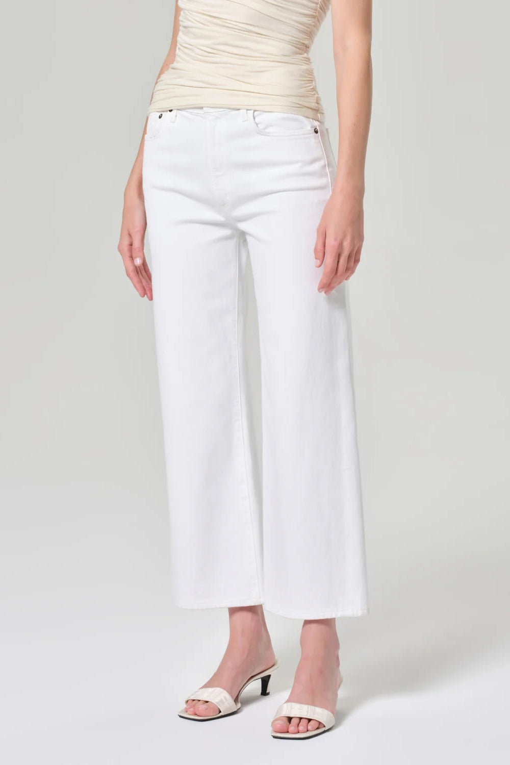 Harper Mid Rise Relaxed Straight Leg Jean in Sour Cream