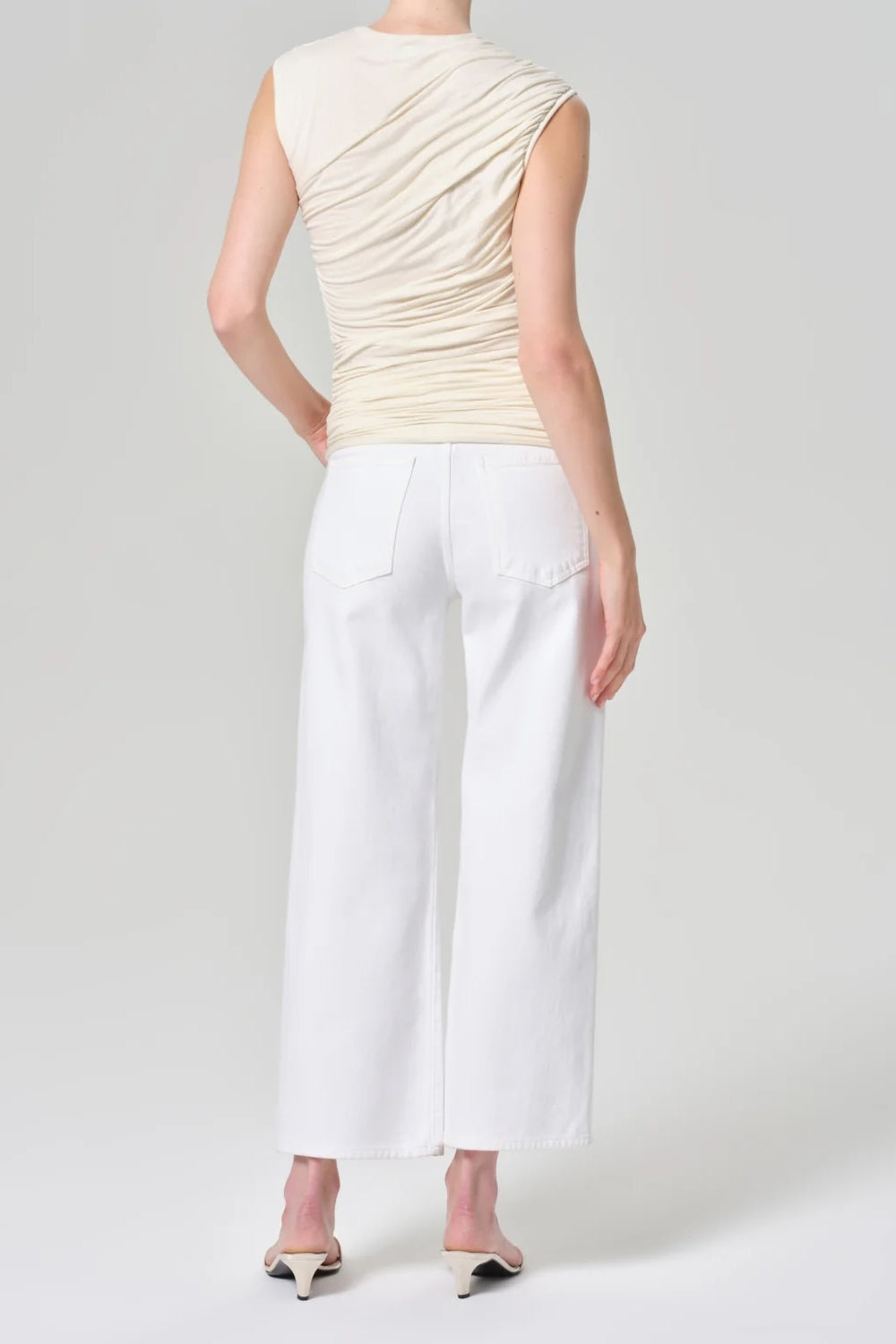 Harper Mid Rise Relaxed Straight Leg Jean in Sour Cream