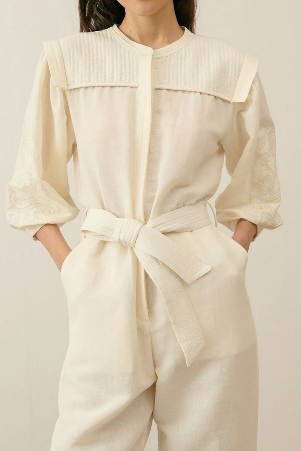 Sylvianna Jumpsuit in Cream