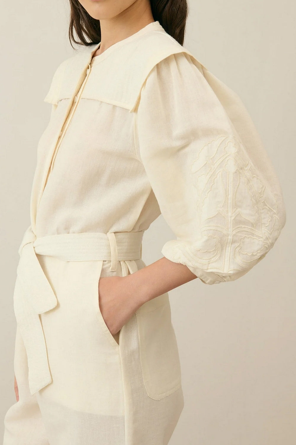 Sylvianna Jumpsuit in Cream