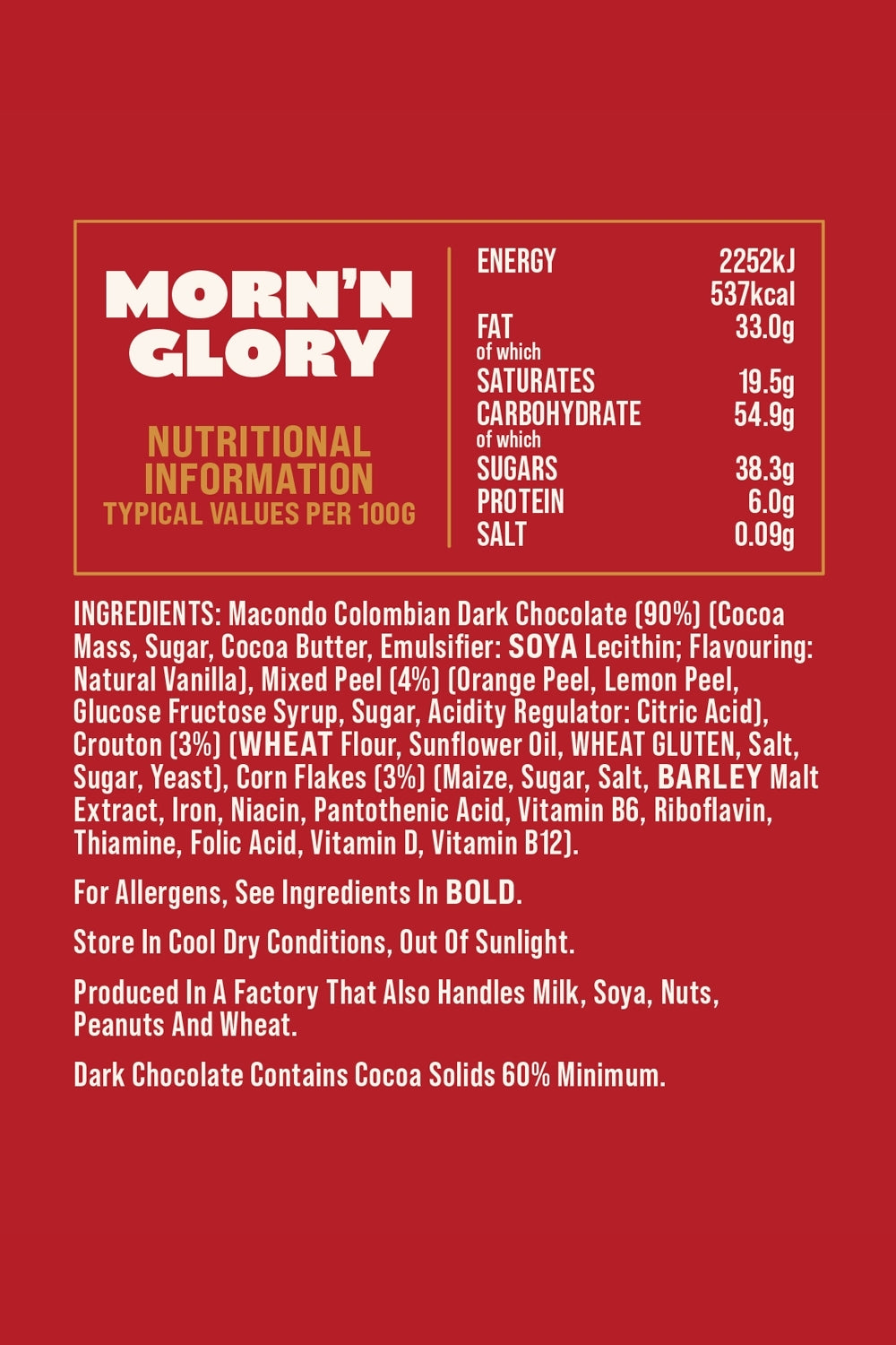 Chocolate Bar - Morn'n Glory