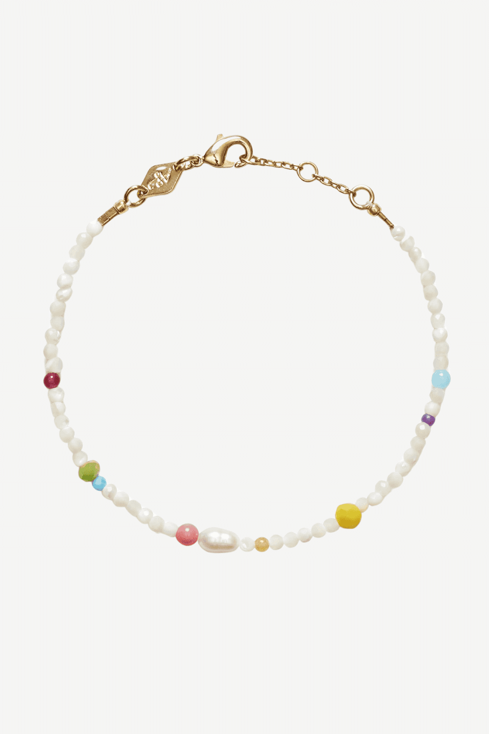 Confetti Gem Bracelet in White Shell
