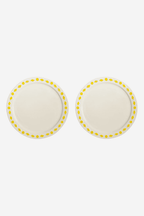 Folk Plate Set of 2  Large in Yellow