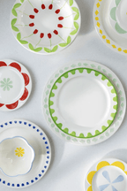 Folk Plate Set of 2  Large in Yellow