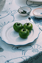 Marine Blue Scalloped Dinner Plate