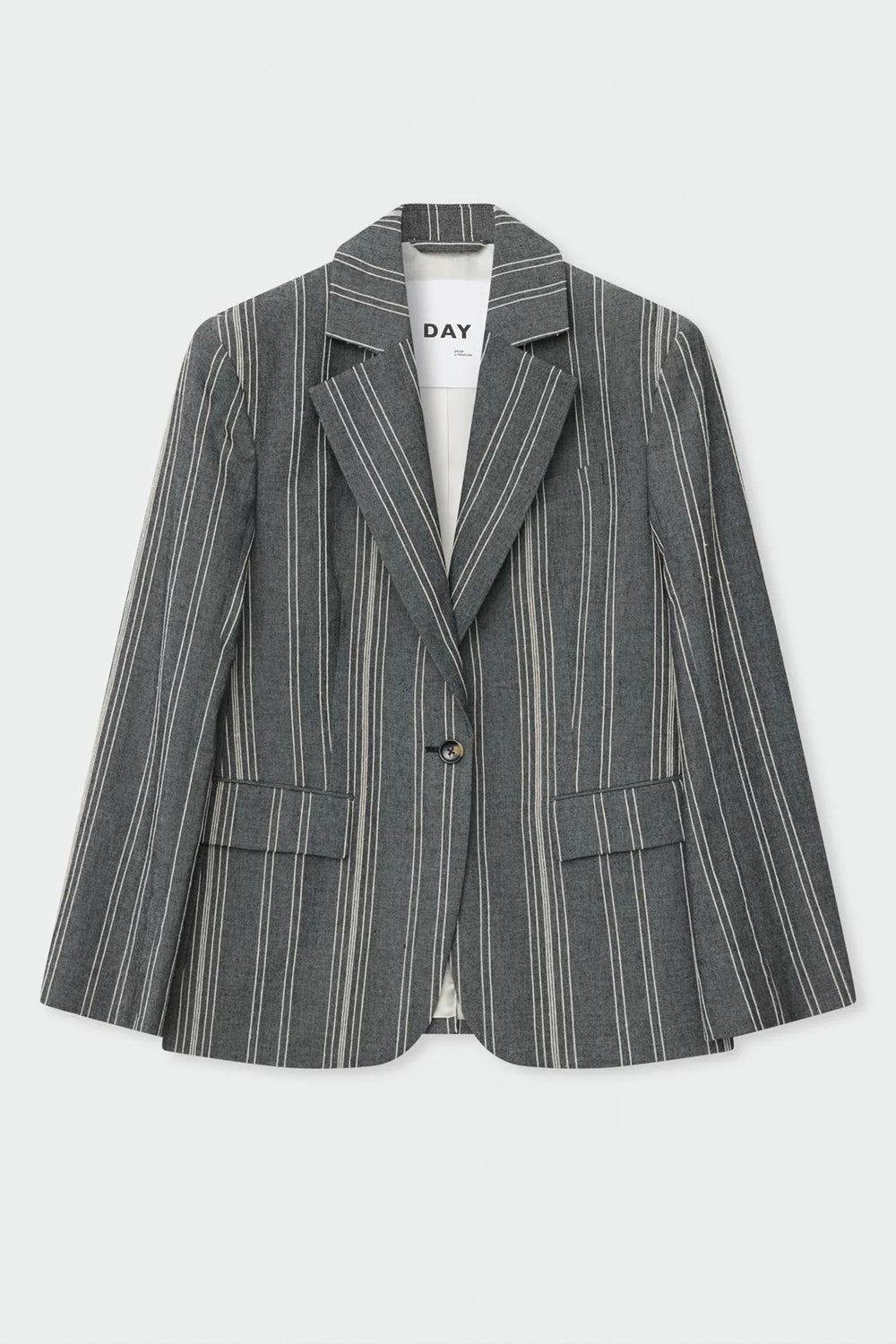 Musetta Slub Stripe Blazer in Black