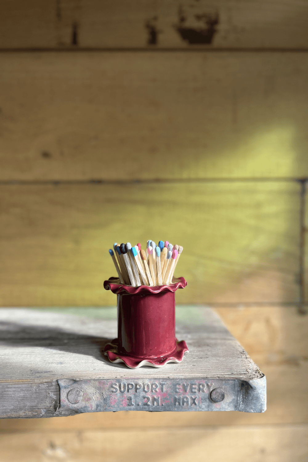 Matchstick Holder in Burgundy