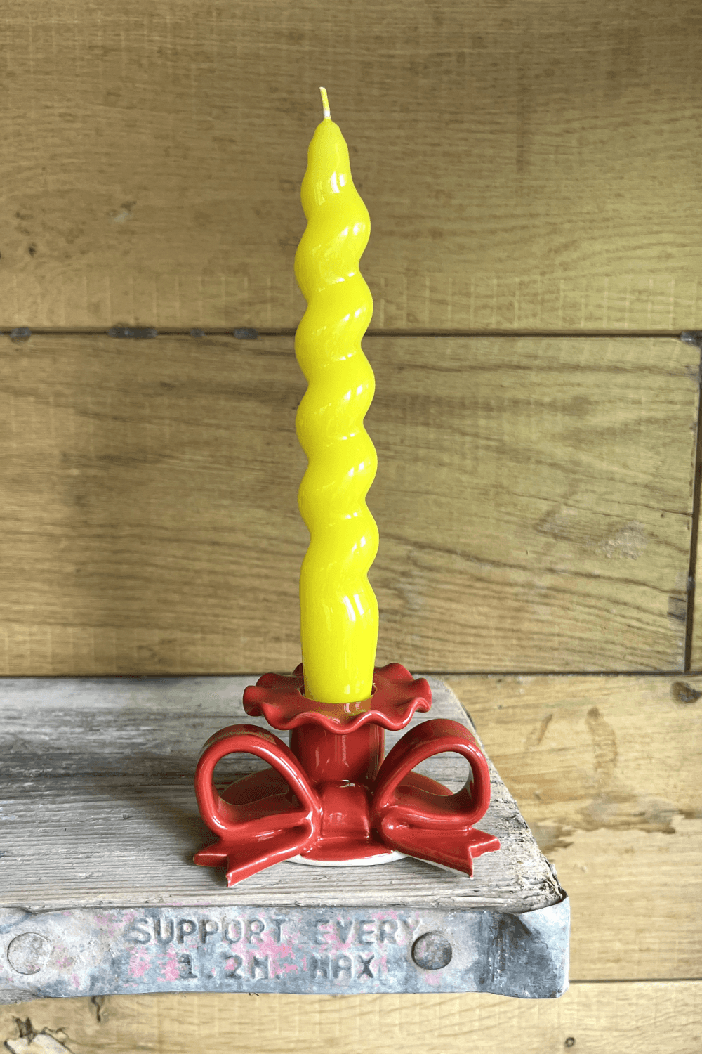Bow Candlestick Holder in Tomato