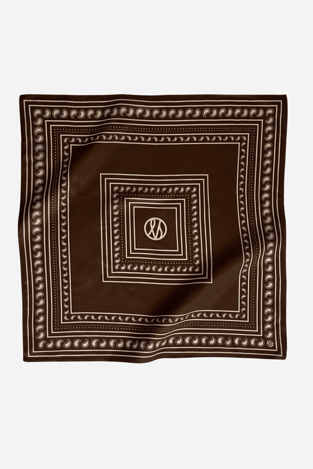 Silk Paisley Scarf in Mocha Mousse And Cream