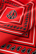 Silk Paisley Scarf in Red