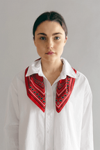Silk Paisley Scarf in Red