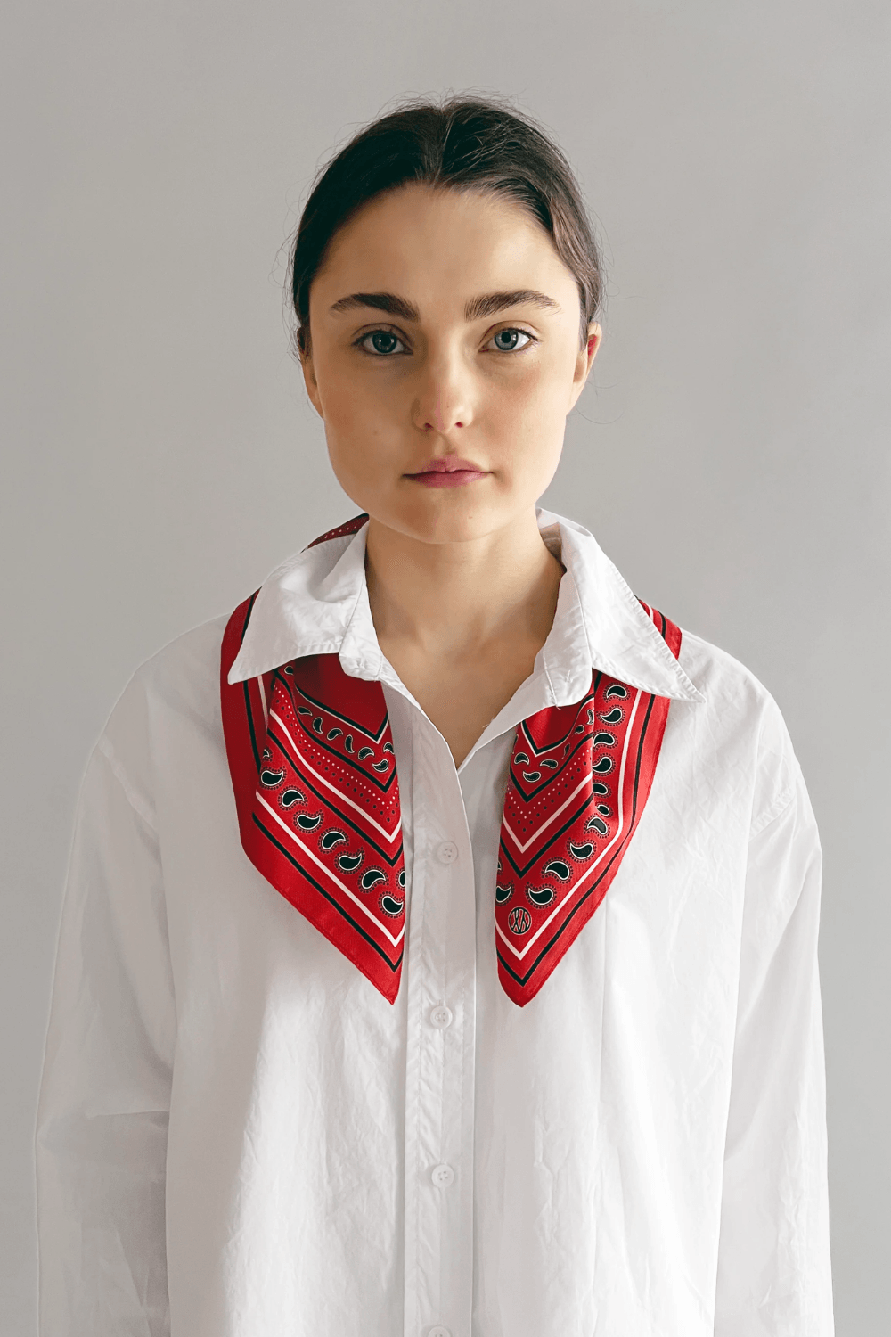 Silk Paisley Scarf in Red