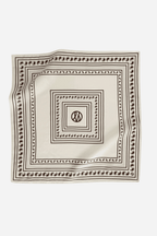 Silk Paisley Scarf In Cream And Mocha Mousse