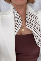Silk Paisley Scarf In Cream And Mocha Mousse
