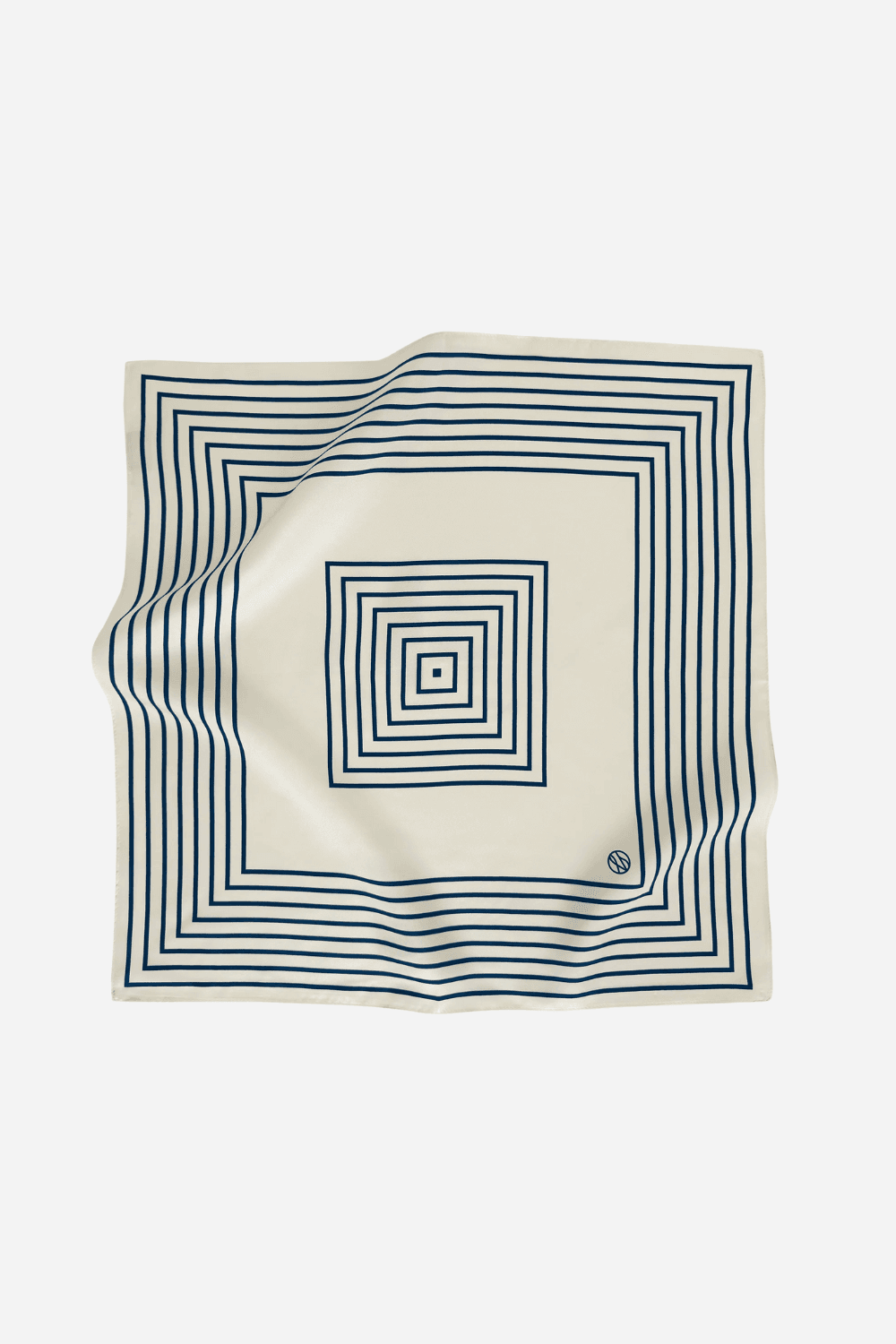 Silk Striped Scarf in Cream And Navy