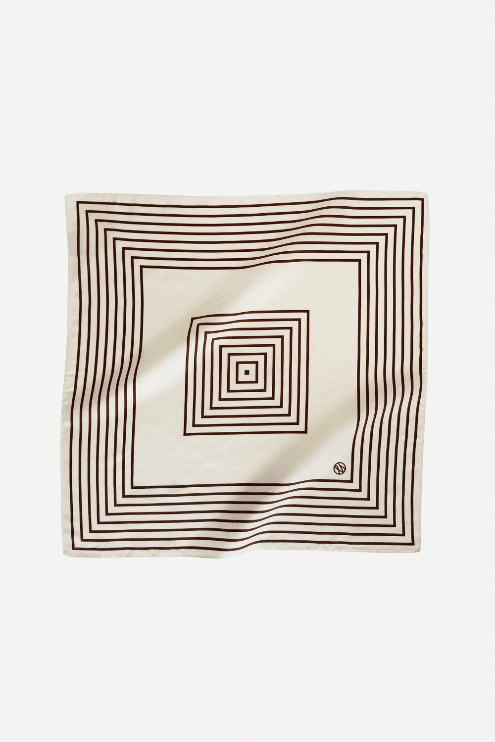 Silk Striped Scarf in Cream and Mocha Mousse