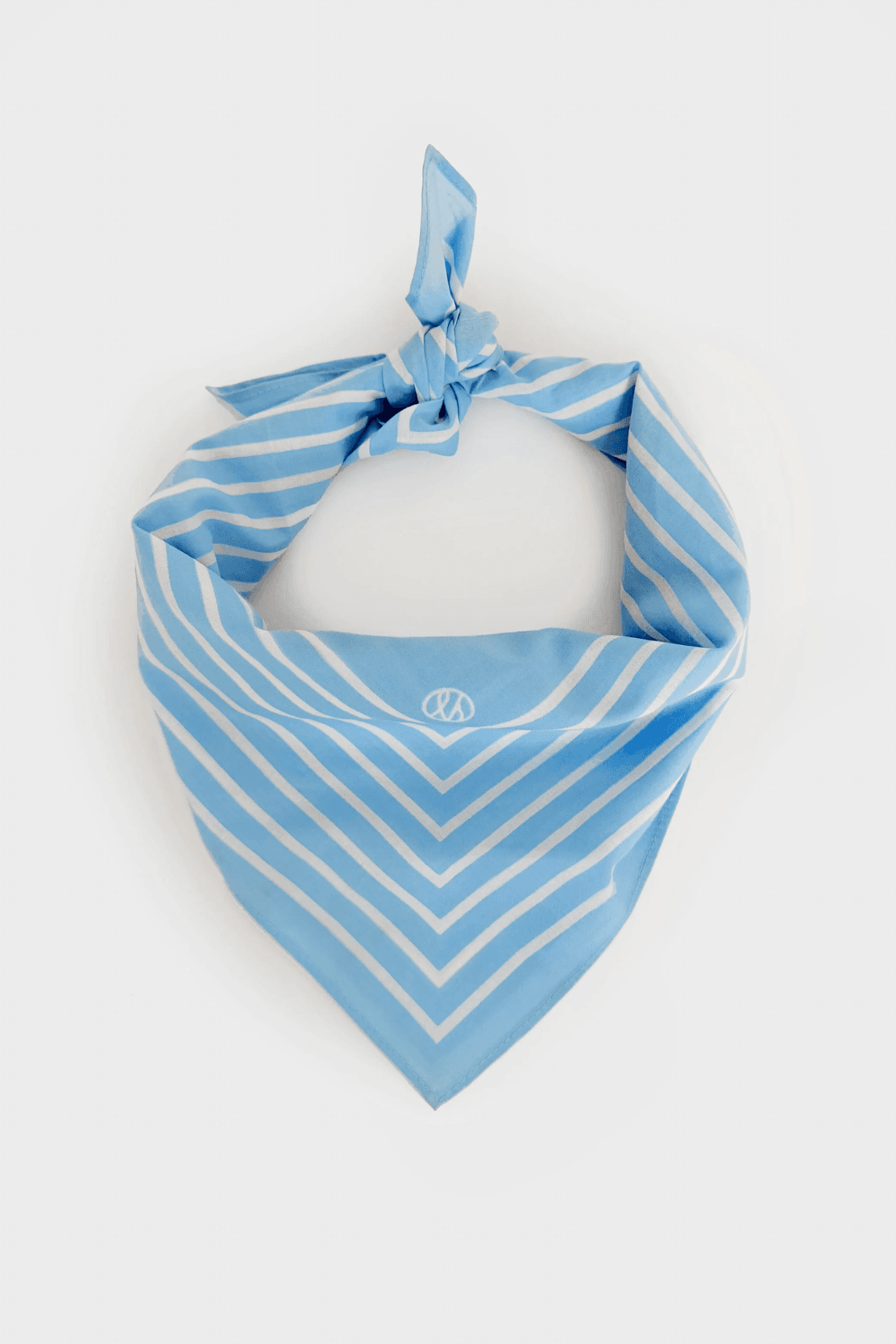 Cotton Striped Scarf In Cornflower