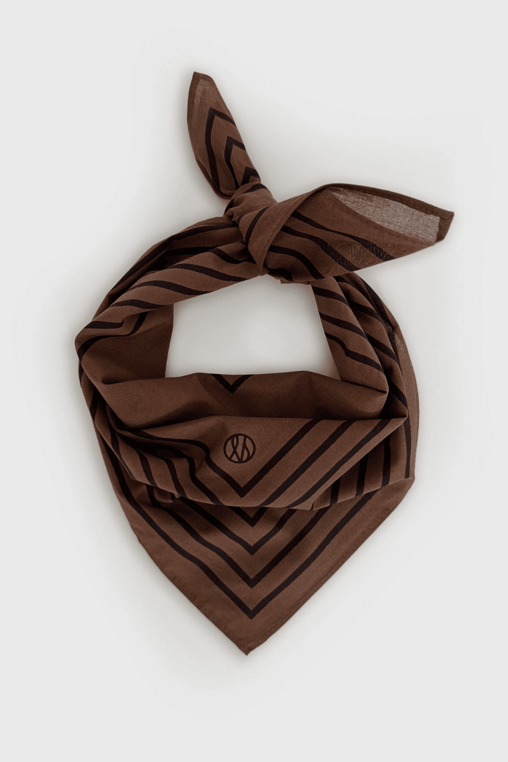 Cotton Striped Scarf In Brown