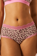High Rise Knickers in Liquorice Leopard Multi