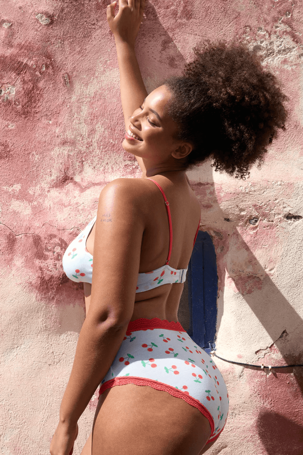 High Rise Knicker- Cherryade Blue