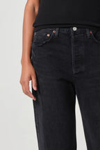 90s Mid Rise Loose Straight Jean in Tar
