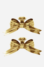 Bow Candle Holders in Gold (Pair of 2)