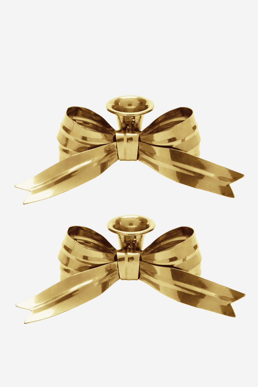 Bow Candle Holders in Gold (Pair of 2)
