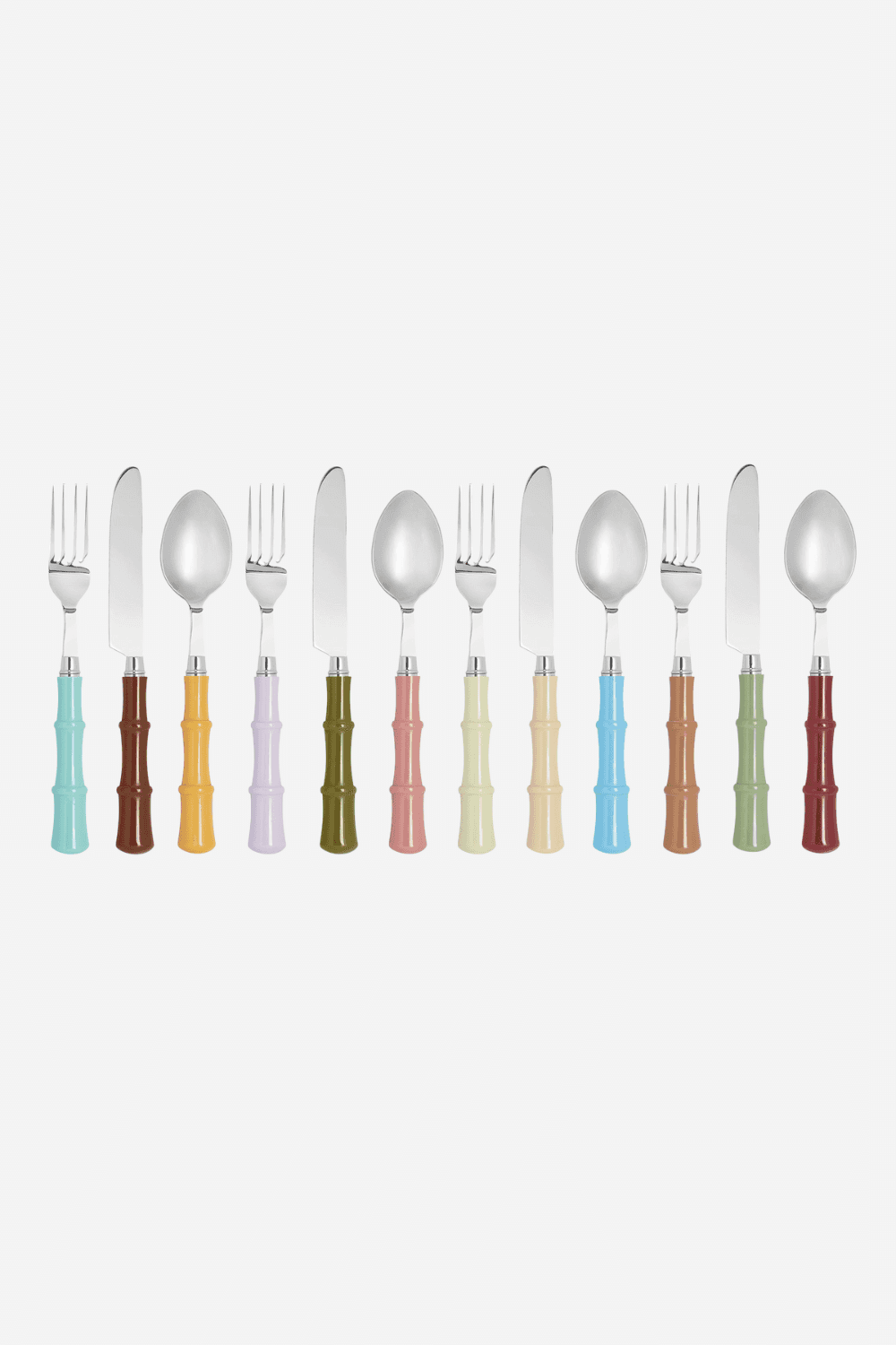 Lacquered Bamboo Cutlery Set 12pc