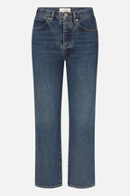 Vertical Crop High Rise Straight Leg Jeans in Zeta