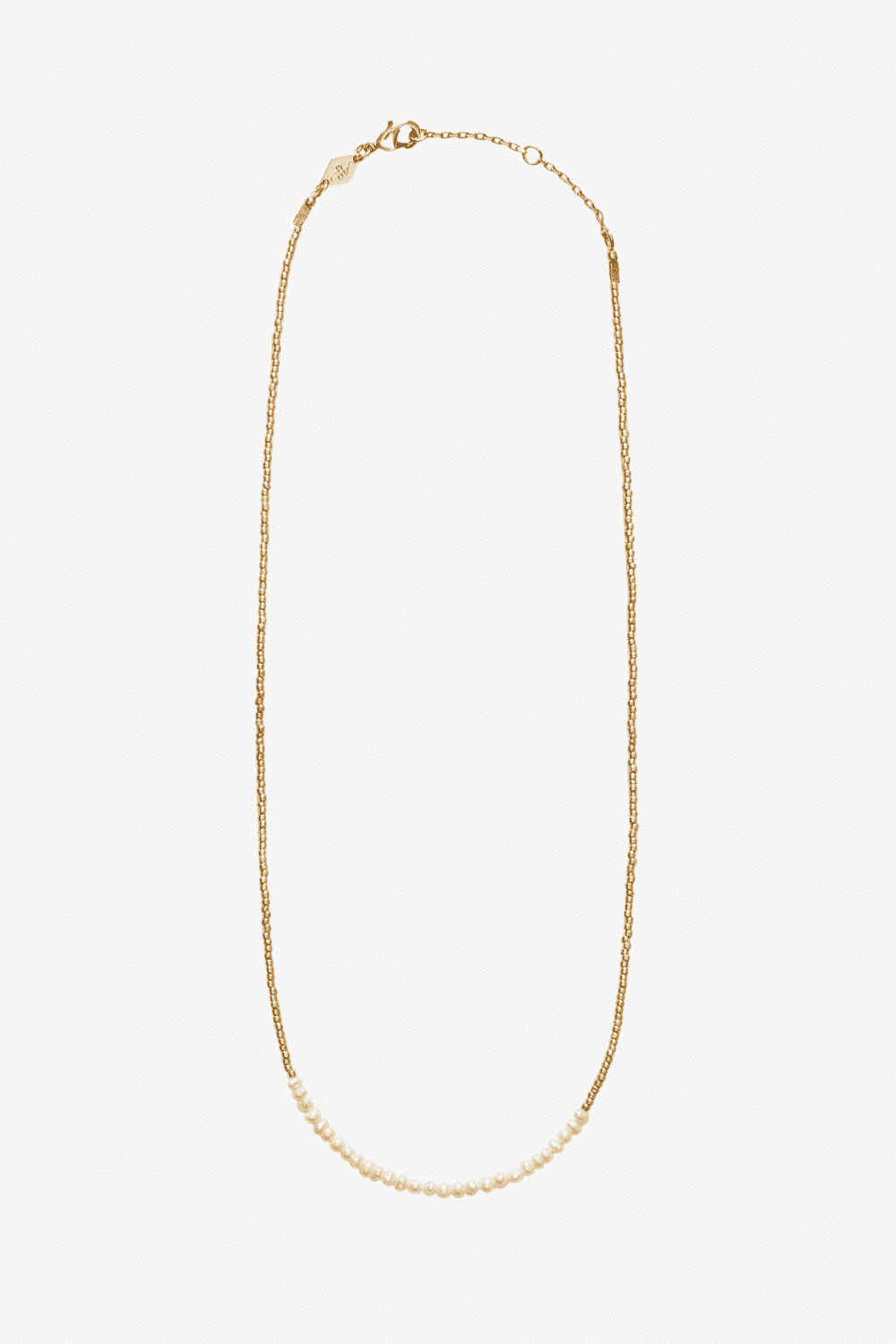 Slim Pearly Necklace in Gold