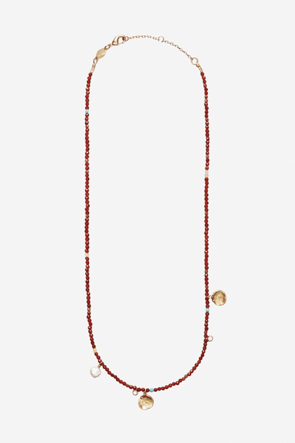 Maroon Harmony Necklace in Gold