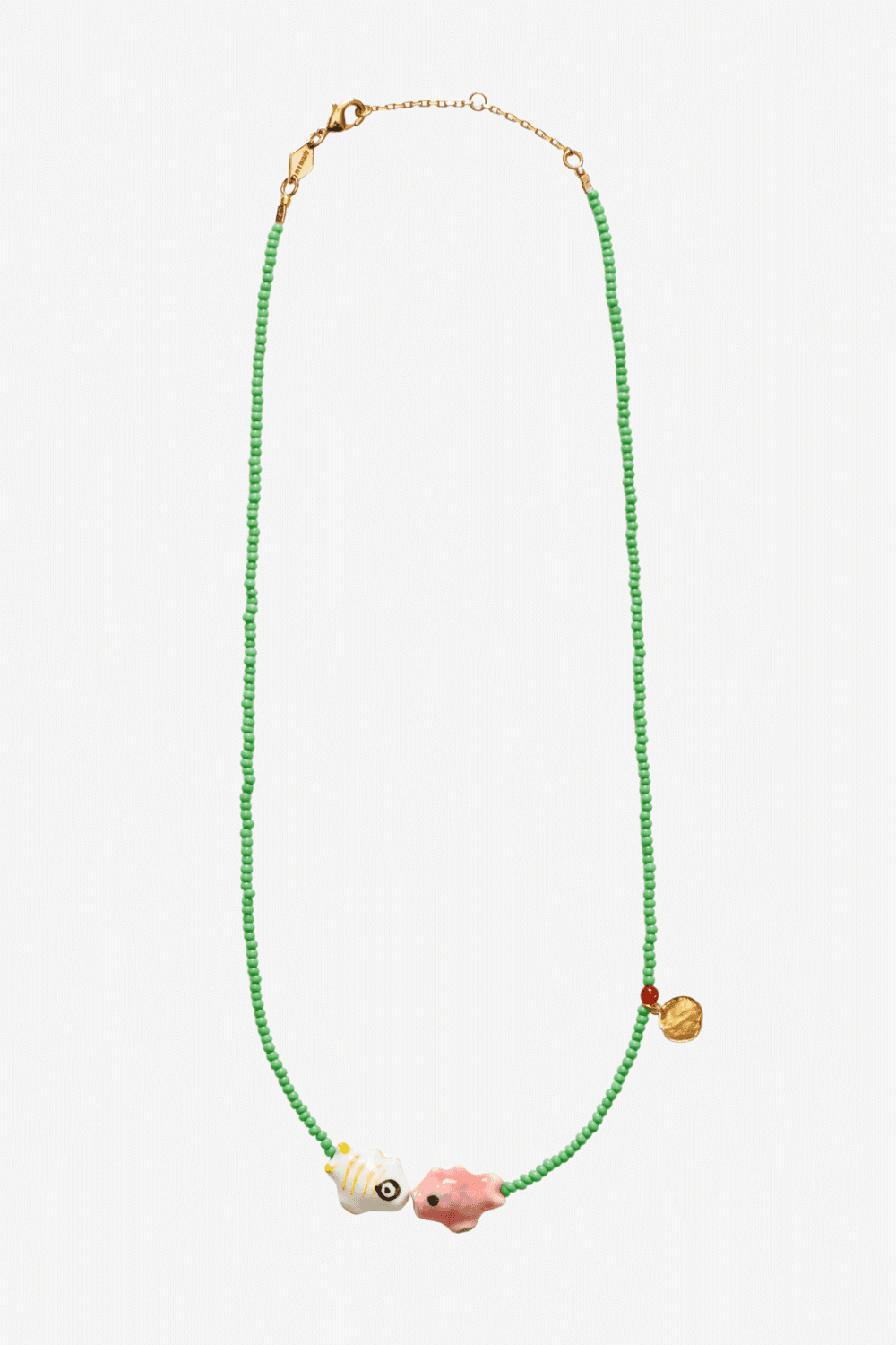 Fish'n Kiss Necklace in Apple Green