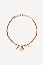Maroon Harmony Bracelet in Gold