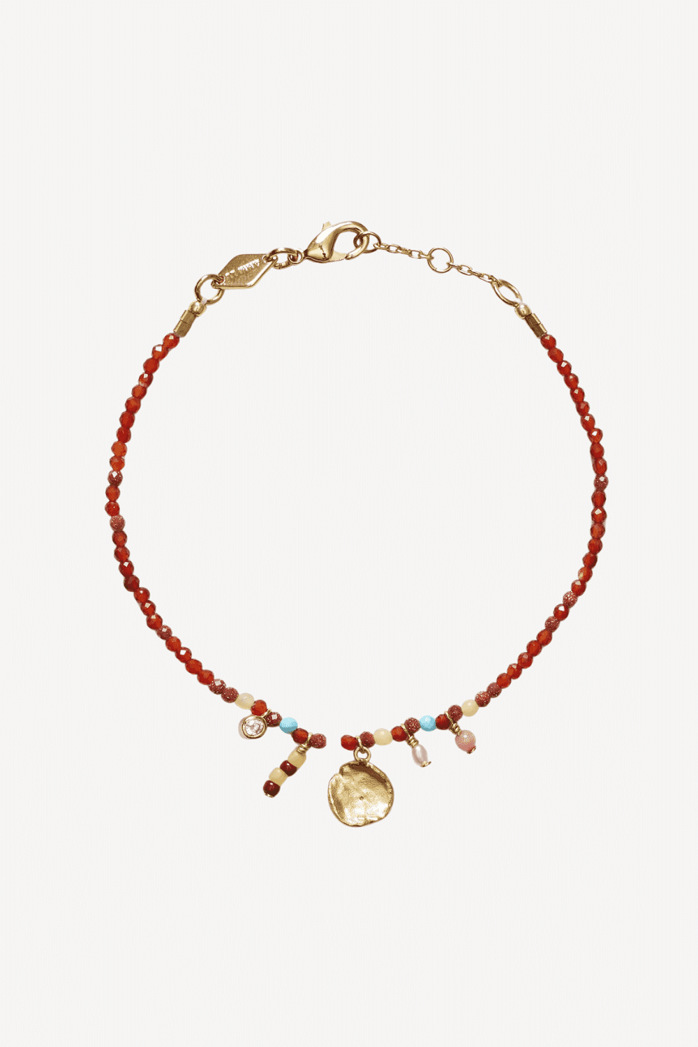 Maroon Harmony Bracelet in Gold