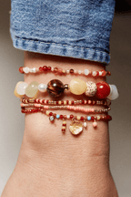 Maroon Harmony Bracelet in Gold