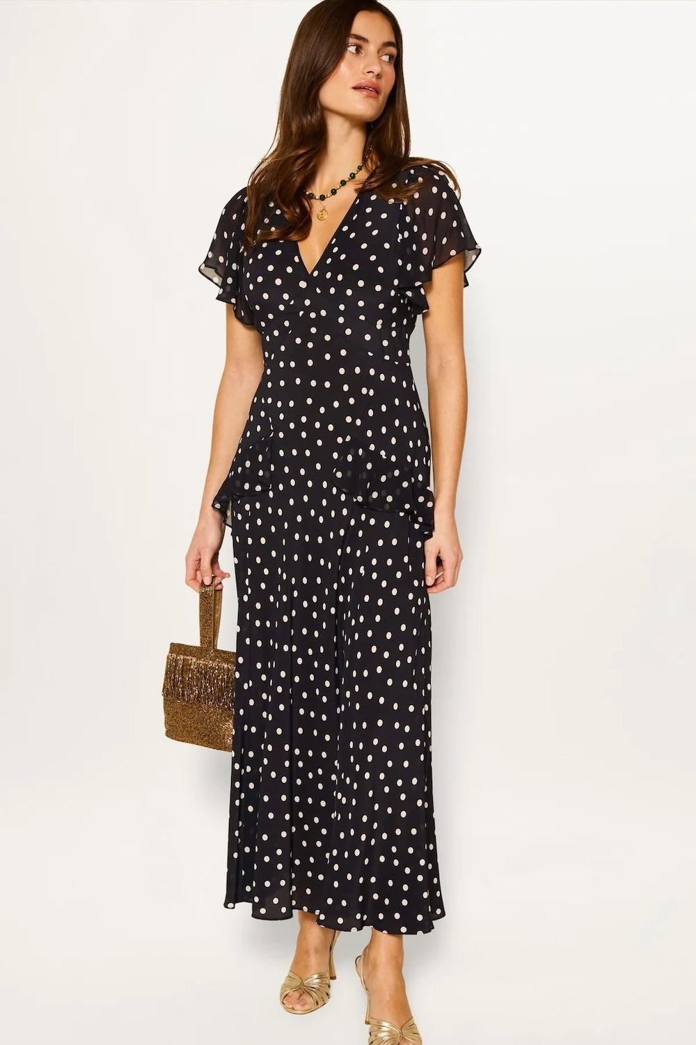 Evie Dress in Bohemia Spot Deep Navy