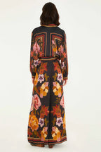 Chenille Flower Black Pants
