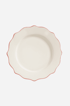 Carmine Scalloped Dinner Plate in Red