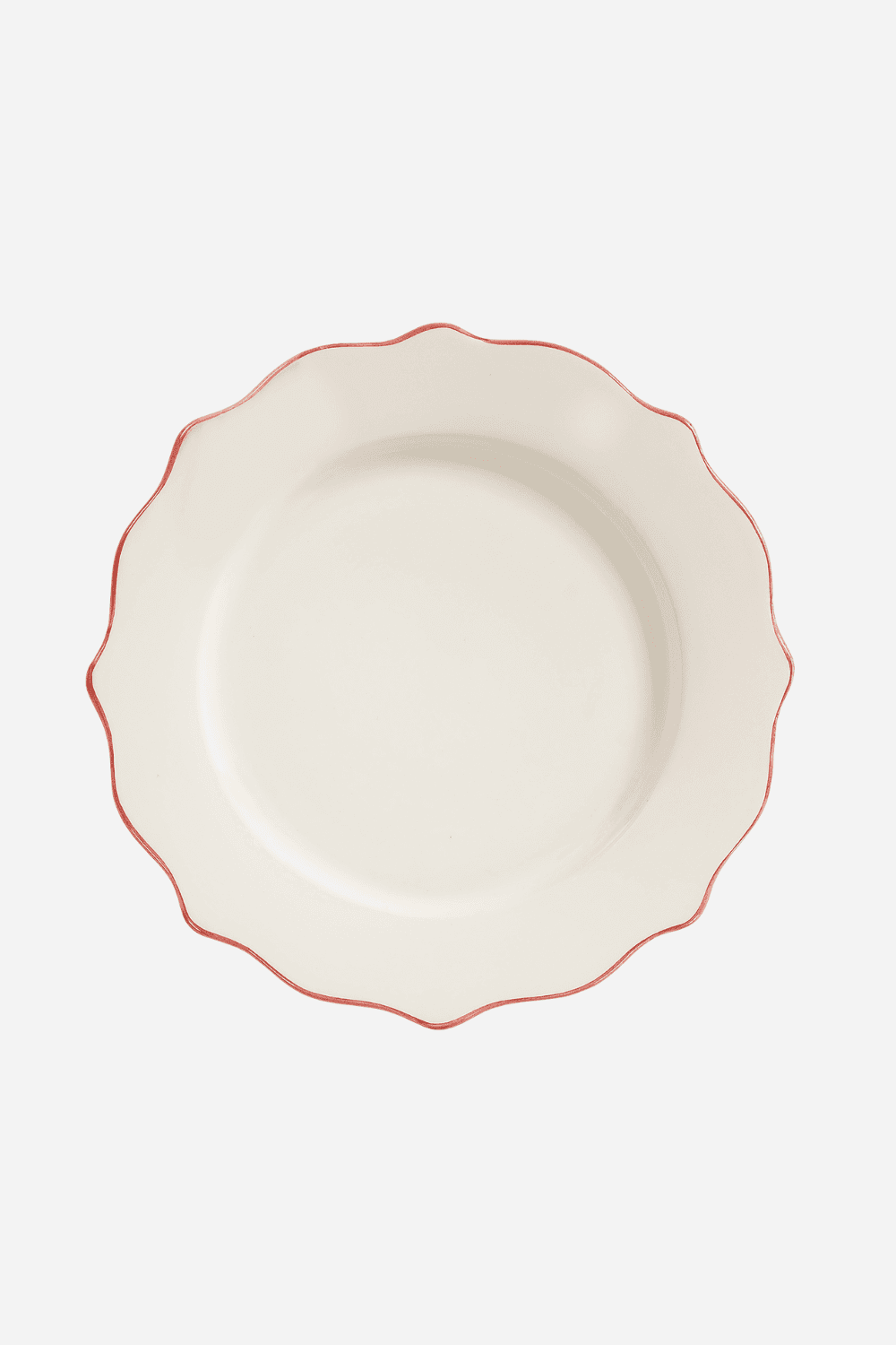 Carmine Scalloped Dinner Plate in Red