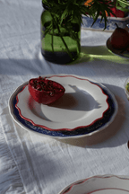Carmine Scalloped Dinner Plate in Red