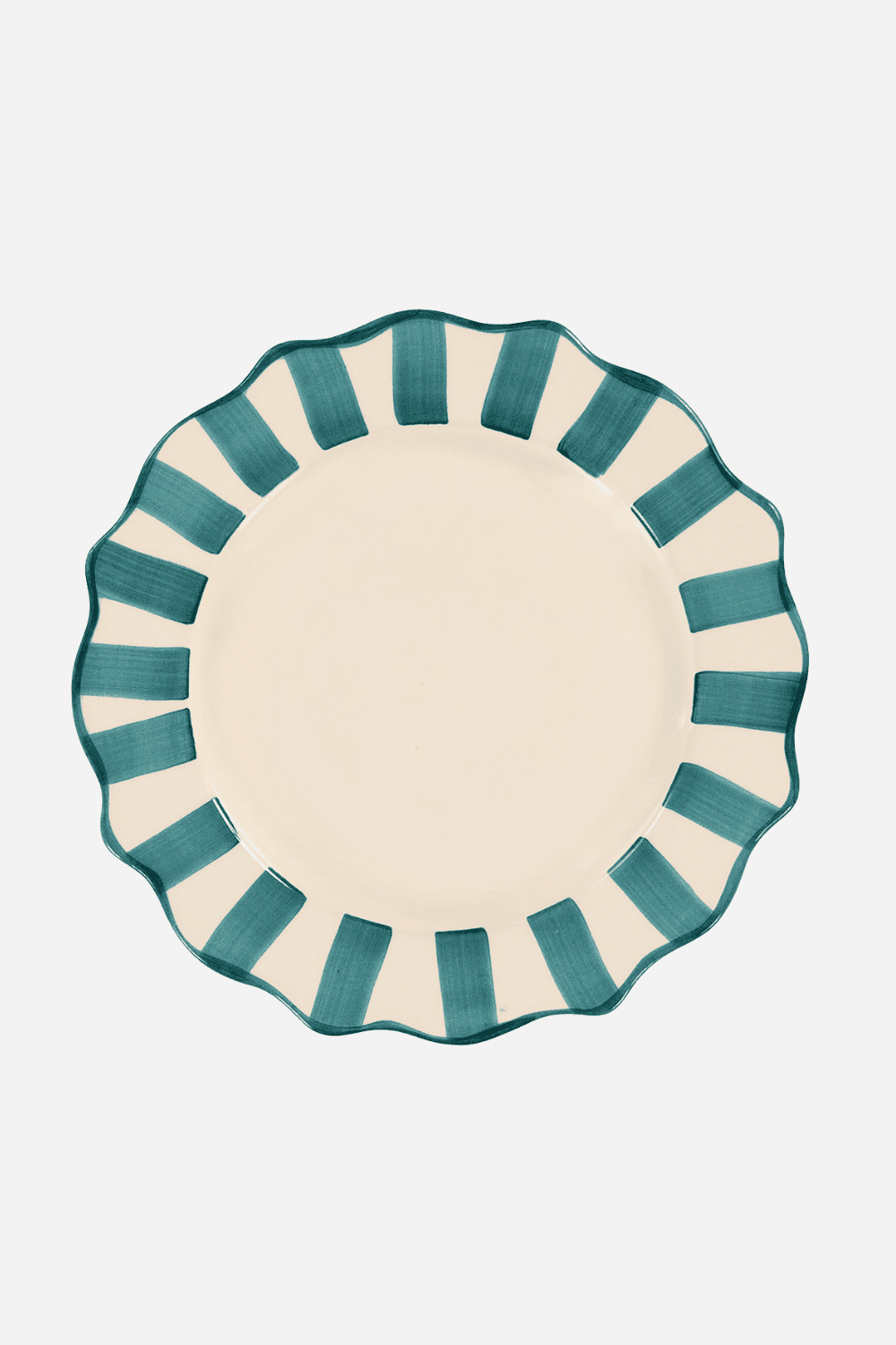 Pine Scalloped Dinner Plate in Green